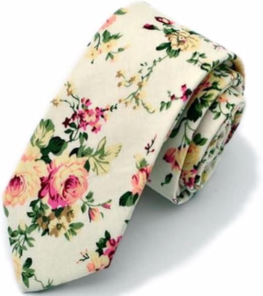 Amazon Sebles メンズ 男性 ネクタイ ビジネス 結婚式 パーティー おしゃれ 花柄 優しい アイボリー 13 ネクタイ 通販