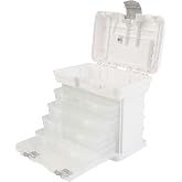 Stalwart Portable Tool Box Small Parts Organizer with Drawers, White | Customizable Compartments for Hardware, Fishing Tackle Box, Beads or Craft Supplies