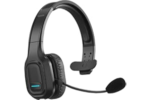 ShinePick Bluetooth Headset, Wireless Headset with Microphone, Single Ear V5.2 Trucker Headset with Noise Cancelling, Mute Bu