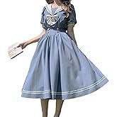 Wayolyn Kawaii Dress Princess Dress for Women Lolita Dress Fairy Dress Cute Dresses Tulle Dress Women Sailor Collar