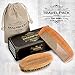 Beard Comb and Brush Grooming Set for Men - Home & Travel Grooming Kit Natural Handmade Boar Bristle Brush & Wooden Comb That Adds Shine & Health to Moustache, Goatee, Dry or Wet Hair By Magnifeko