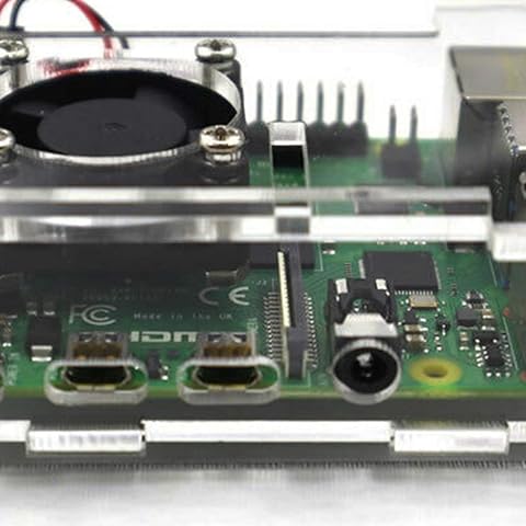Tree-on-Life Para Raspberry Pi 4 Modelo B Carcasa Material ABS con Ventilador Color clásico Estuche para Raspberry Pi 4 Modelo B Acrílico Transparente