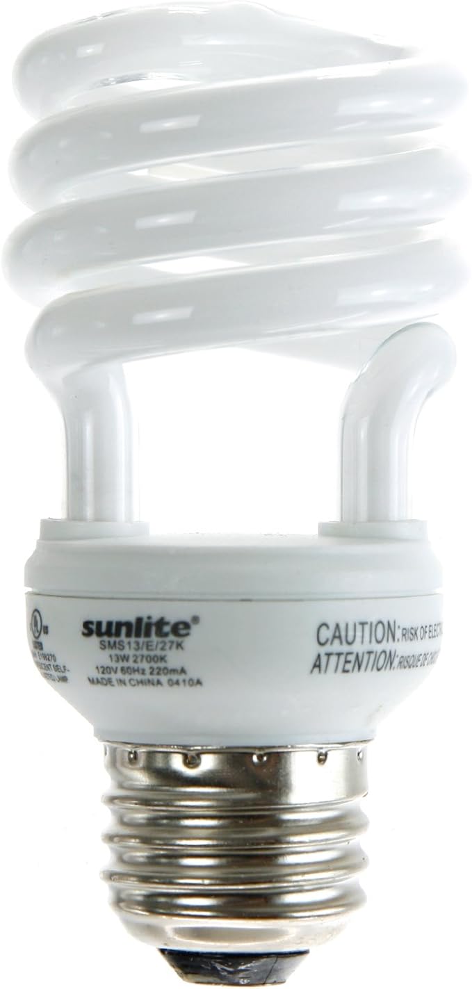 Super White Sunlite SMS23F//50K SMS23F//50K 23-Watt Super Mini Spiral Energy Saving Medium Base CFL Light Bulb