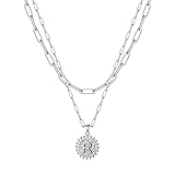 Yoosteel Silver Initial Necklaces for Women
