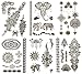 Terra Tattoos Black Tattoo Flash Sheets Designs of Butterflies, Flowers, Henna, Elephants & more! Face Tattoos for Women Waterproof Nontoxic Long Lasting 75+ Designs for Vacation, Festivals Parties