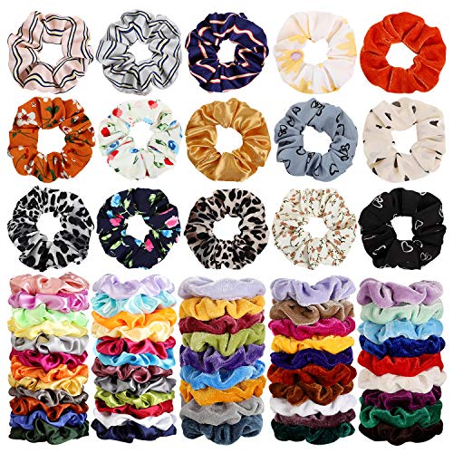 68Pcs Hair Scrunchies, Velvet Hair Scrunchies Elastic Hair Bands, Hair Ties Ropes Scrunchie for Women or Girls Hair Accessories - Thumbnail 7