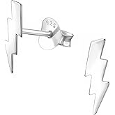 Lightning Bolt 925 Sterling Silver Stud Earrings, Very Tiny Minimalist Cartilage Jewelry