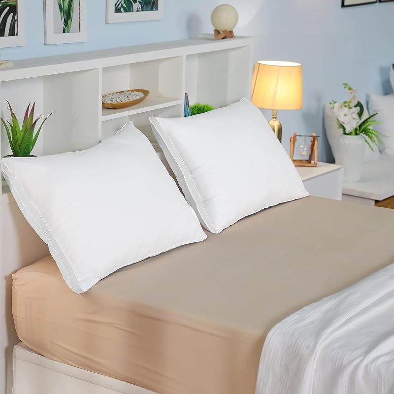 Almohada 40 x 80 cm Pack de 2, Microfibra, Blanco