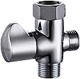 Luxe Bidet Metal T-adapter with Shut-off Valve, Winged 3-way Tee Connector, Chrome Finish, for Luxe Neo Bidets