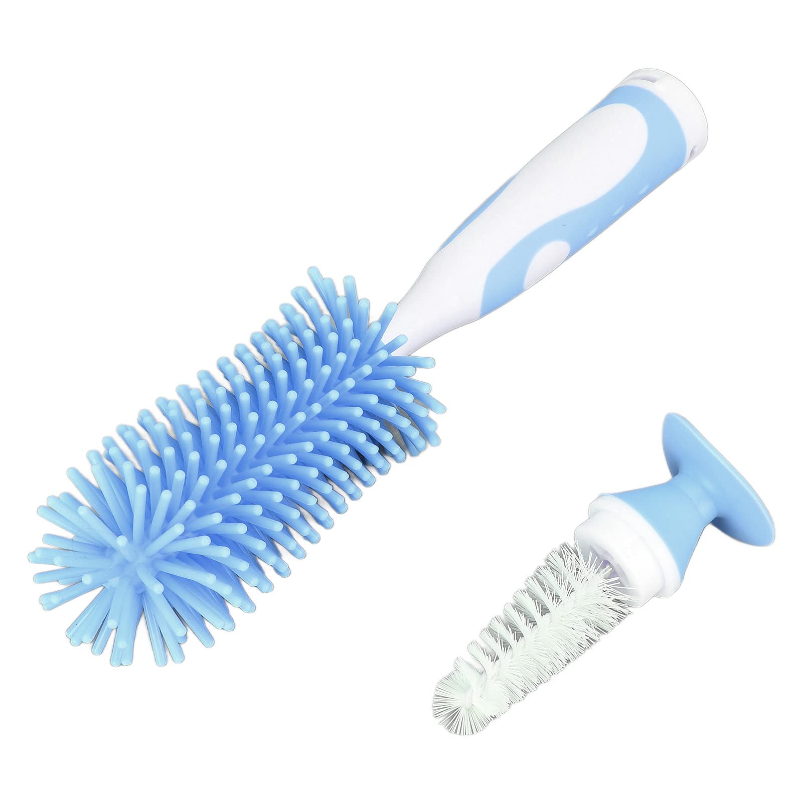 Baby Bottle Cleaner Brush, Multi Purpose Silicone Bottle Brush Soft Silicone Brush Head for Baby Bottles(Blue)