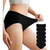 OLIKEME Women's Underwear Wicking Stretch Hipster Panties for Women Breathable Full Coverage No Show Underwear 6 Pack