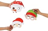 HENBRANDT 12x Kids Christmas Paper Party Masks 3 Designs - Fancy Dress Stocking view 6