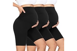 CTHH Women's Maternity Shorts Over The Belly Pregnancy Biker Shorts Workout Active Wear Yoga Tights Pants