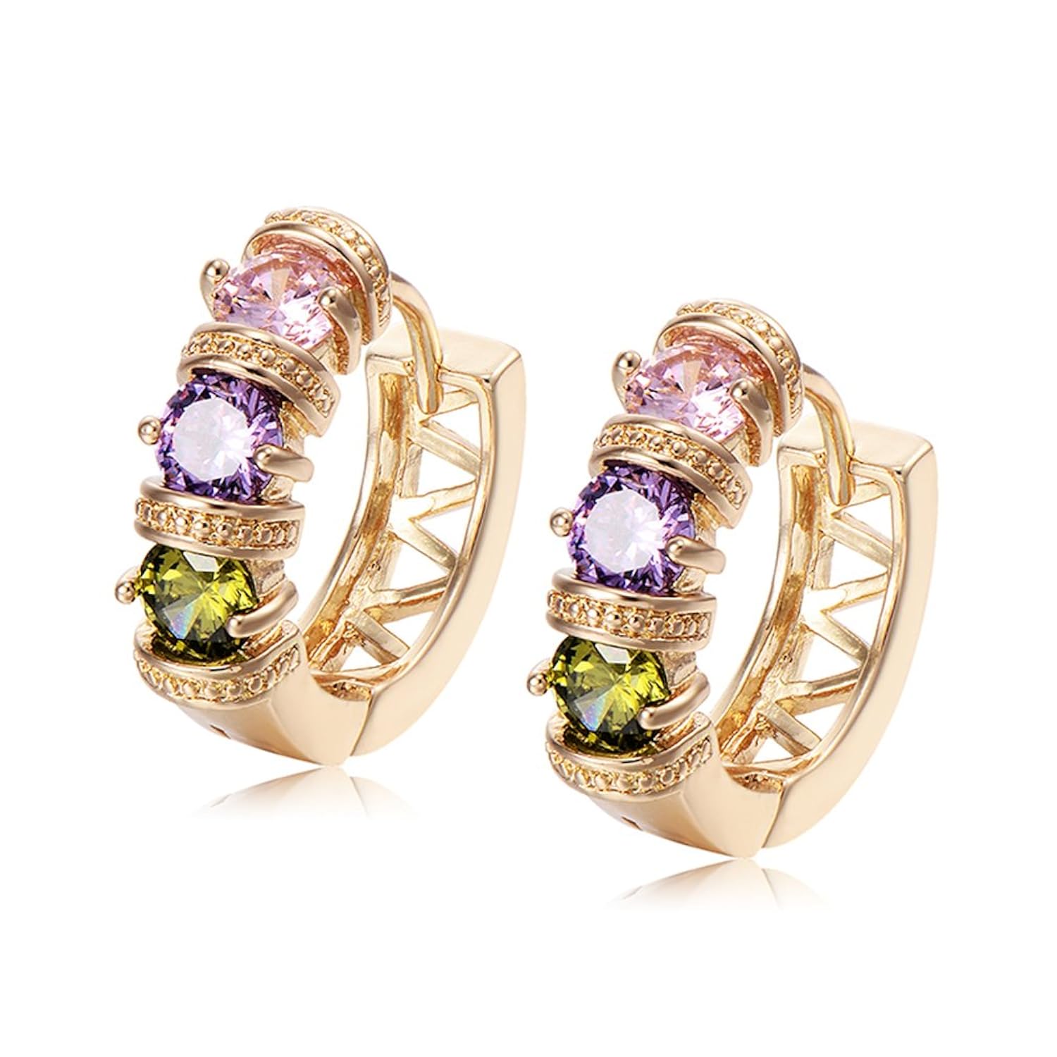 YAZILIND K joyeria plateada oro colorido cristal Cubic Zirconia bola embutido redondo