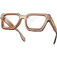 VISOONE Blue Light Blocking Glasses Rectangle Chic Preppy Look MultiColor Frame for Women Men RIVER