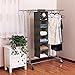 SONGMICS 6-Shelf Hanging Closet Organizer Sturdy Collapsible Storage Shelves for Clothes and Shoes Brown URCH08K