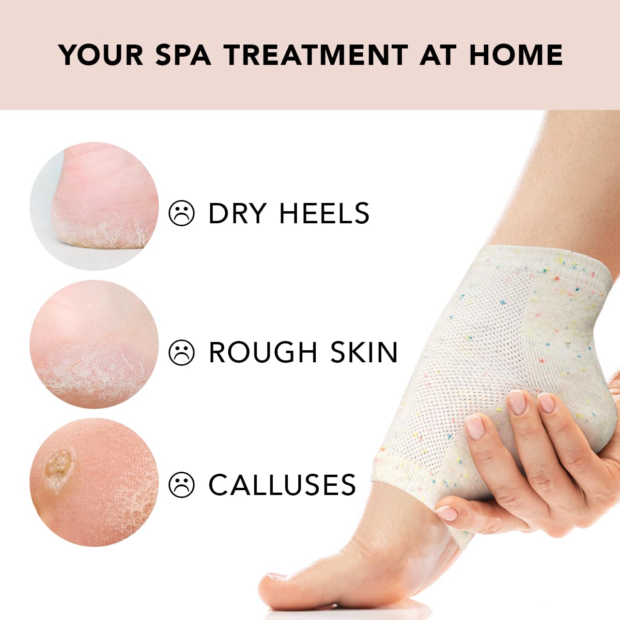 Kitsch Moisturizing Socks for Cracked Heel Treatment – Reusable Spa Socks for Women & Men with Insulated Gel Lining - Overnight Heel Socks for Dry Cracked Feet, Hydrating, Open-Toe Design - 1 Pair