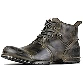 COWSDELLA Men's Vintage Brown Chukka Boots Lace-up Motorcycle Casual Leather Dress Ankle Boot for Men Fashion CD-6015-2-Vintage Brown