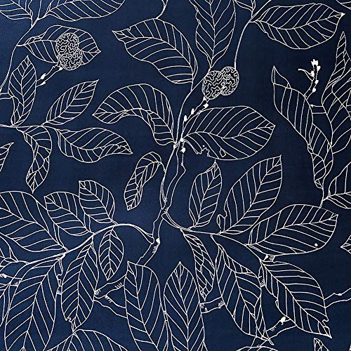 Jaoul All Cover Printing Elegant Floral High Stretch Couch Sofa Slipcover Furniture Protector with Two Pillow Cases, Navy Leaves, Sofa-4 Seater