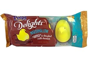 2 Pack - Milk Chocolate Dipped Marshmallow Peeps Yellow Chicks 6 Count Total