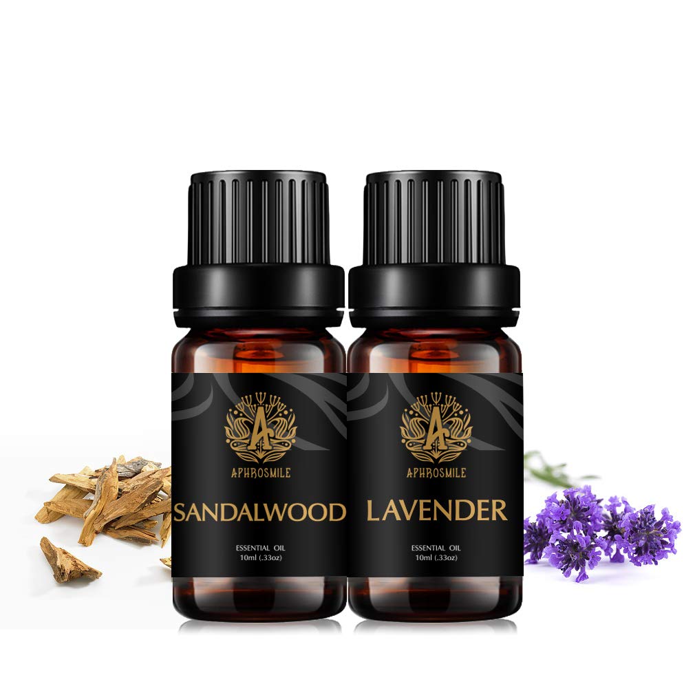 Aromatherapy Lavender Essential Oils Sandalwood Set, 100% Pure Sandalwood Scented Oils Lavender Set, 2X10Ml Therapeutic Grade Sandalwood Essential Oils Lavender Fragrance Kit For Diffuser, Humidifier