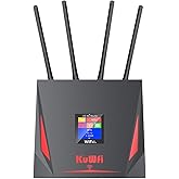KuWFi High Speed 4G LTE Router, 4g Wireless Router with sim Card Slot and 5dBi Antennas Suitable for for Bell/Rogers/Virgin i