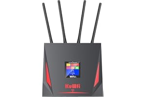 KuWFi High Speed 4G LTE Router, 4g Wireless Router with sim Card Slot and 5dBi Antennas Suitable for for Bell/Rogers/Virgin i