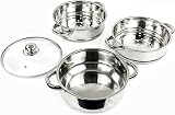 Denny International 22cm 3 Tier Stainless Steel Steamer Set Induction Hob view 4