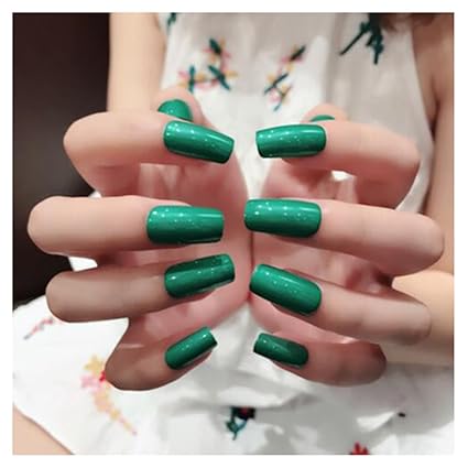 Amazon Com Hyl World False Nails Full Cover Fake Nail Salon Green