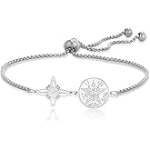 Dreamtimes Witches Knot & Tetragrammaton Pentagram Bracelet Stainless Steel Adjustable Witch's Knot Bracelet for Women Occult Spiritual Inspired Jewelry