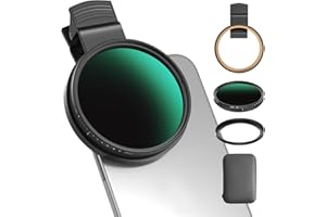 AKANABI 67mm Variable ND2-400 Filter for Phone/DSLR, HD Adjustable Neutral Density Filter with Universal Clip,Adapter Ring, Lens Attachment for iPhone 16 15 14 13 12 Samsung Pixel and Other Smartphones/Camera