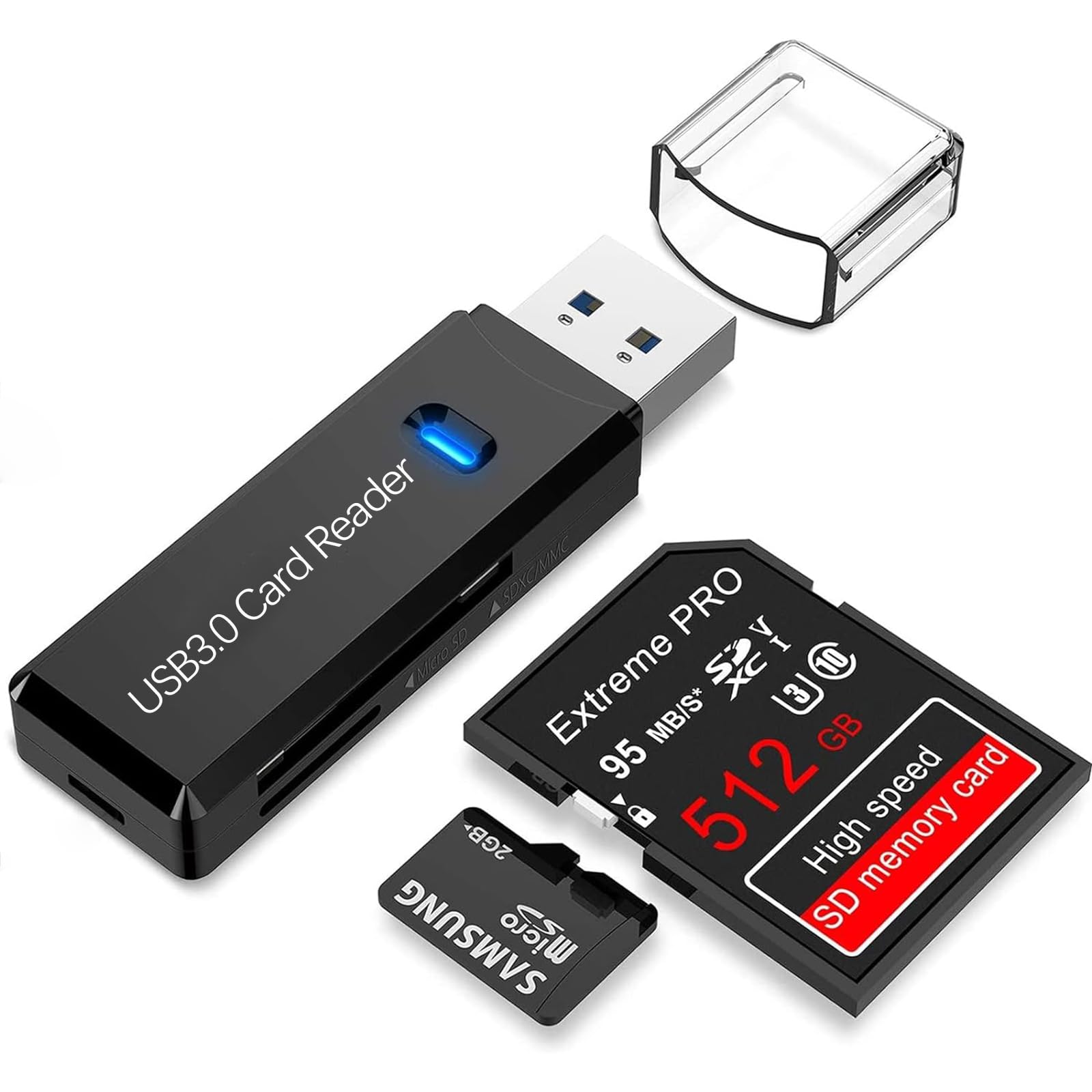 BSWL Micro SD Card Reader, Memory Card Reader High-speed USB 3.0 Sd Card Reader USB Supports SD/TF/SD-HC/SD-XC/M-MC SD Card Adapter Compatible with Windows,Mac-Book Pro,Air,iPad Pro etc.​