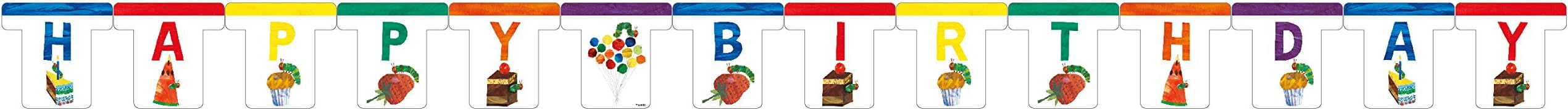 Raupe Nimmersatt The Very Hungry Caterpillar 19416 Party Garland (2.20 m, Paper, multicoloured, 17 x 0.3 cm