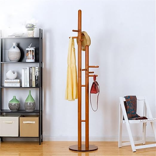 Perchero madera colgador con estanterias | Percheros de pared