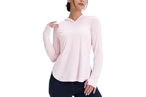 Emlovm Women's UV Sun Protection Shirts with Thin Hoodie UPF 50+ Long Sleeve Lightweight SPF Tops for Hiking Fishing
