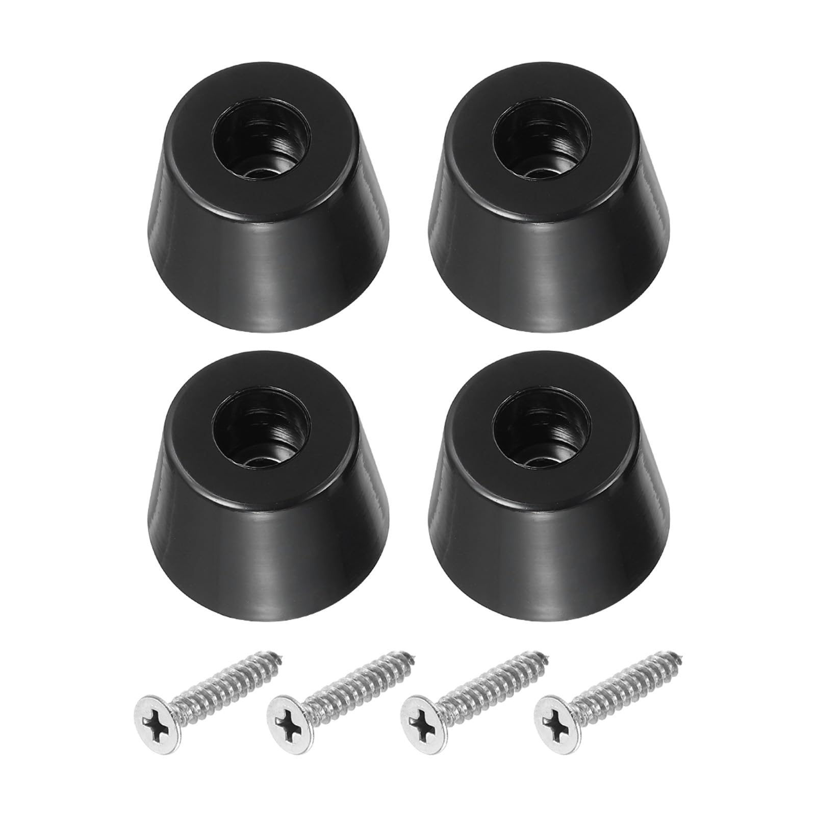 PATIKIL Cutting Board Feet, 4 Pack Round Rubber Feet Bumpers Non Slip Bumper Pads with Stainless Steel Screws for Furniture Chairs Desks Electronics (0.19"Wx0.65"H)