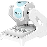 PONNOR Label Holder, Thermal Shipping Label Holder for Rolls and Fan-Fold Labels, Desktop Label Printer Accessory for Office, Home