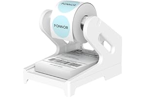 PONNOR Label Holder, Thermal Shipping Label Holder for Rolls and Fan-Fold Labels, Desktop Label Printer Accessory for Office, Home