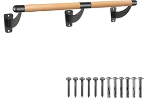 SELEWARE 4-12 ft Long Ballet Barre for Drywall Stud Mount Wood Ballet Bar Wall Mount Dance Bar Traditional Ballet Barre Syste
