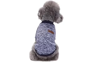 CHBORLESS Pet Dog Classic Knitwear Sweater Warm Winter Puppy Pet Coat Soft Sweater Clothing for Small Dogs (M, Navy Blue)