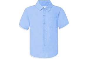 iLover Casual Boys' Short Sleeve Woven Shirt Button Down Shirts 6-13 Years