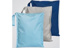 RelaxScene Wet Bag for Swimsuit - 3 Pack Waterproof Wet Dry Bag for Clothes - Baby Diaper Bag - Travel Laundry Daycare Bag - Baby Beach Essentials