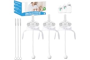 Straw Cup Conversion Kit for Philips Avent Anti-Colic Baby Bottles,Toddler Transition Kit with 3 Soft Straw Nipple,3Pack Bot