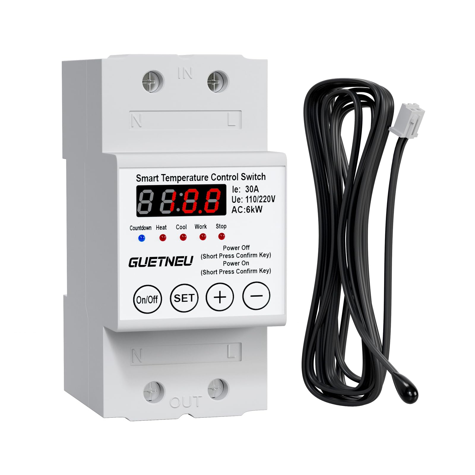 Photo 1 of 110/220V Temperature Controller, 63A LED Display Temperature Control Switch, -40?to 284?Adjustable Thermostat Control Heating and Cooling Mode, for Greenhouse, Hatchery, Cultivation