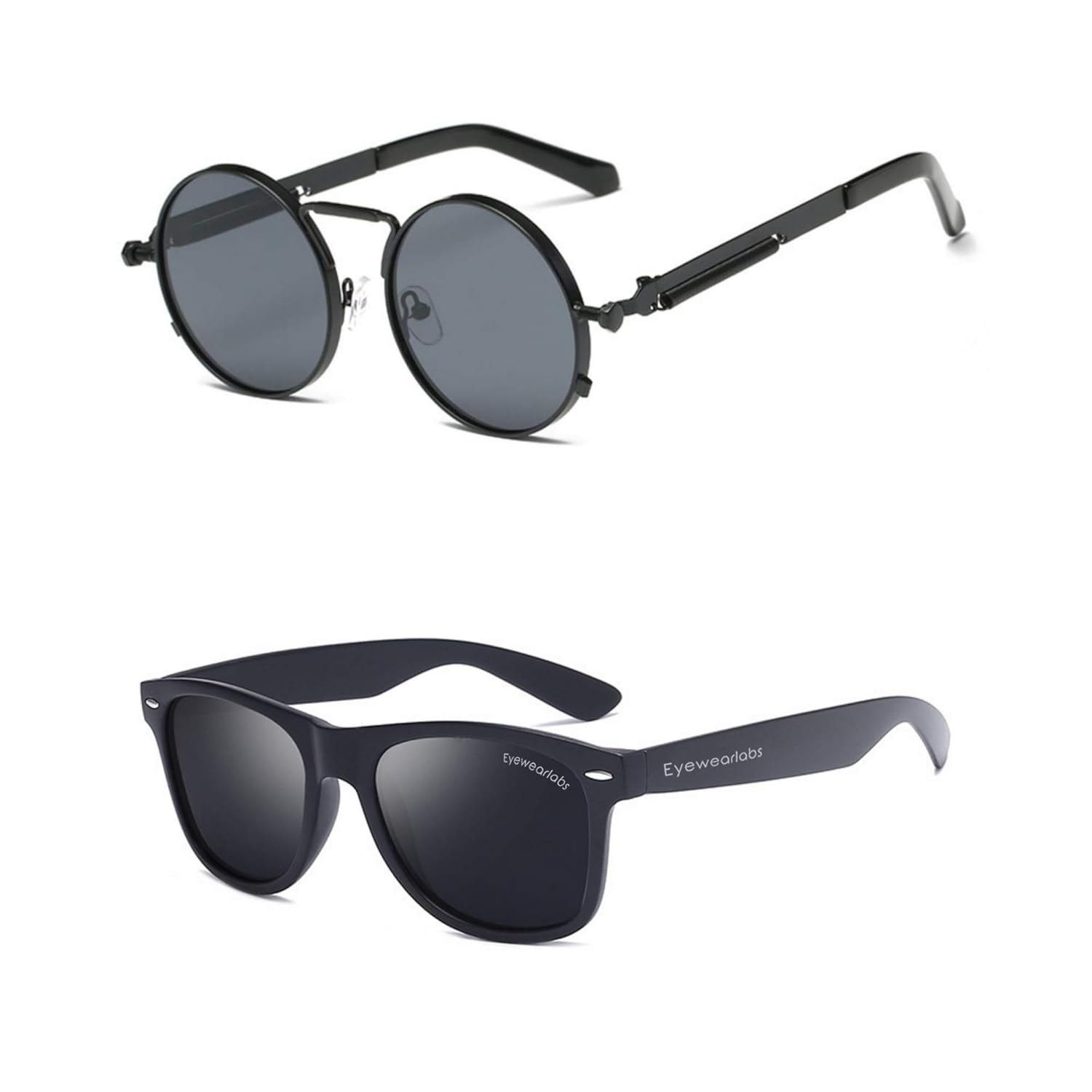 Buy Eyewearlabs Polarized Unisex Sunglasses Pack of 2 Combo(Black) at
