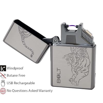 bolt cigarette lighter Lighter USB Rechargeable Windproof Coil Slim with Charging Cable and Carrying Pouch (Blue) Health, Household and Personal Care G.E.I. Bolt Action Rifle BBQ
