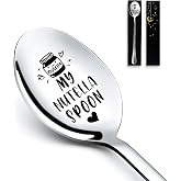 Myakako Funny My Nutella Spoon, Engraved Stainless Steel Spoon for Women Men Birthdays, Christmas, Valentine's Day, Father's Day Gi