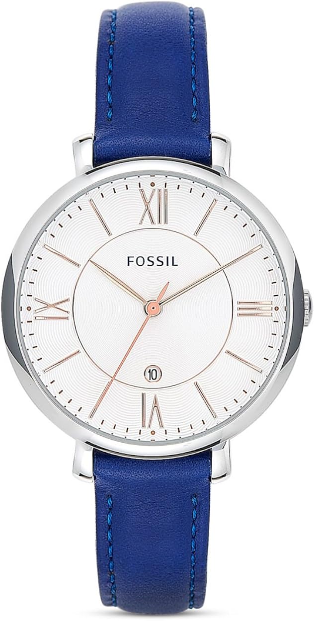 Fossil ES3986 Jacqueline Uhr Damenuhr Lederarmband Edelstahl 30m Analog ...