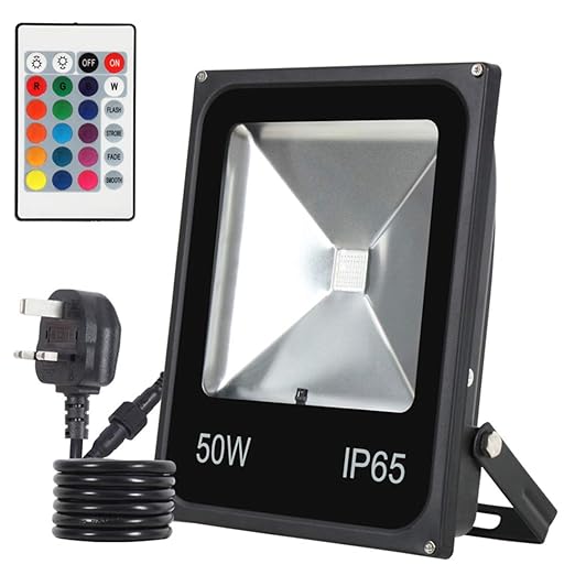 Proyector LED con Control Remoto, 7 Colores de la luz, IP66 ...