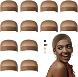 Dreamlover Brown Wig Cap for Women 12 Pieces Nylon Hair Net Lace Front view 1